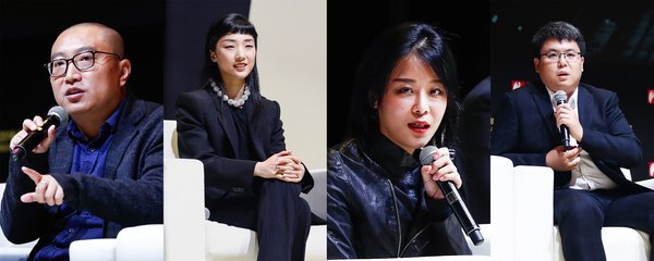 导演&影视制作人陈英杰、火箭少女101队长Yamy、七维动力&《创造101》执行总导演顾玉帆、腾讯视频自制综艺制片人多晓萌（从左至右）