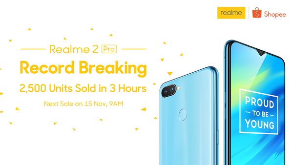 2500 units Realme 2 Pro sold in 3 hours