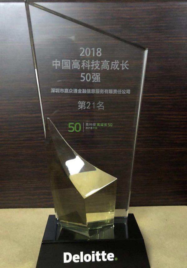 小赢科技入选高科技高成长中国50强 成为中国高成长企业的标杆