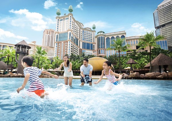Family fun at Sunway Lagoon theme park in Sunway City, Malaysia