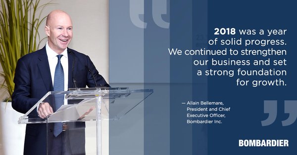 庞巴迪公司全球总裁兼首席执行官阿兰∙贝勒马尔 (Alain Bellemare)
