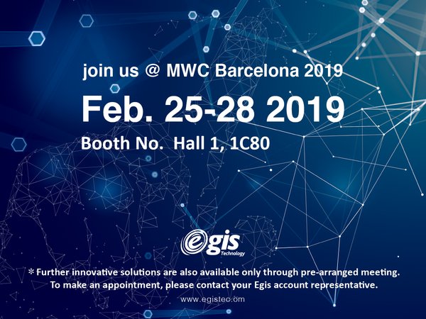 Egis Showcasing Fingerprint Sensor Line at MWC Barcelona 2019