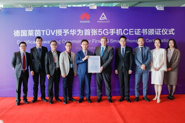 TUV Rheinland Issues First 5G Mobile Phone CE RED Certification to Huawei