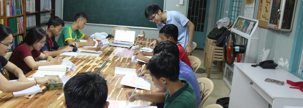 Khanh Ho with children at Mai Am Anh Sang Orphanage