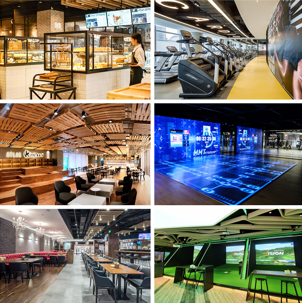ATLAS Living Space 寰图生活空间拥有10 个自营生活方式品牌， 包括烘焙店、餐厅、精酿酒吧、健身房、Holofit、高尔夫等