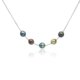 Necklace with circled Tahitian pearls in peacock colours by Gyso Pearls & Jewellery Ltd