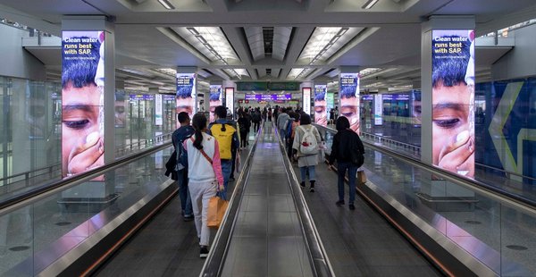 JCDecaux Transport - Arrival Digital Impact Zone at Hong Kong International Airport