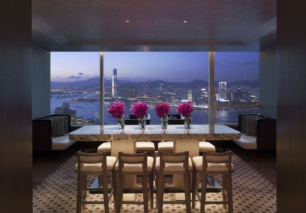 Conrad Hong Kong towers above Pacific Place entertainment complex, featuring 512 guestrooms with views of Victoria Harbour and The Peak to let modern travelers to stay inspired.