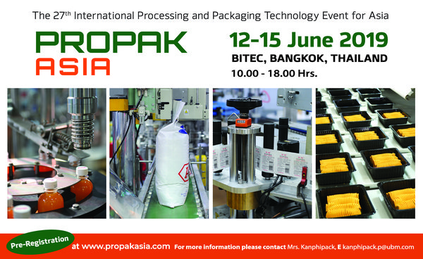 ProPak Asia 2019 - 12-15 June 2019, BITEC, Bangkok