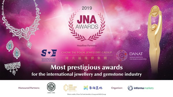Headline Partners Chow Tai Fook, Shanghai Diamond Exchange, DANAT together with Honoured Partners KGK Group, China Gems & Jade Exchange and Guangdong Land Holdings Limited support the JNA Awards to recognise excellence and innovations.