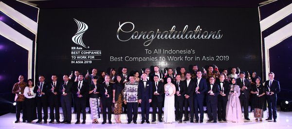 The Indonesia Edition of the HR Asia Best Companies to Work for in Asia(R) 2019 at JW Marriott Hotel Jakarta. 34 companies qualified this year out of the 280 participating companies.