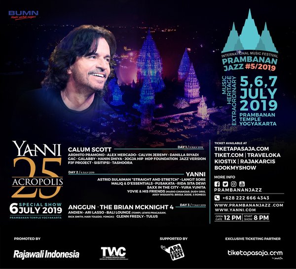 音乐大师雅尼将于2019年7月6日在建于9世纪的著名印度教文化场所 -- 普兰巴南神庙举办音乐会。