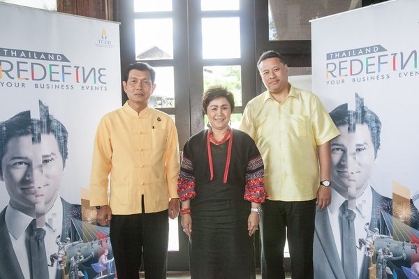 Mr. Chiruit Isarangun Na Ayuthaya, TCEB President (right) joined Mrs. La-iad Bungsrithong, President of the Thai Hotels Association (Northern Chapter) and Mr. Komson Suwanampa, Vice Governor of Chiang Mai at a press briefing on 28 June 2019 as part of the two-day 