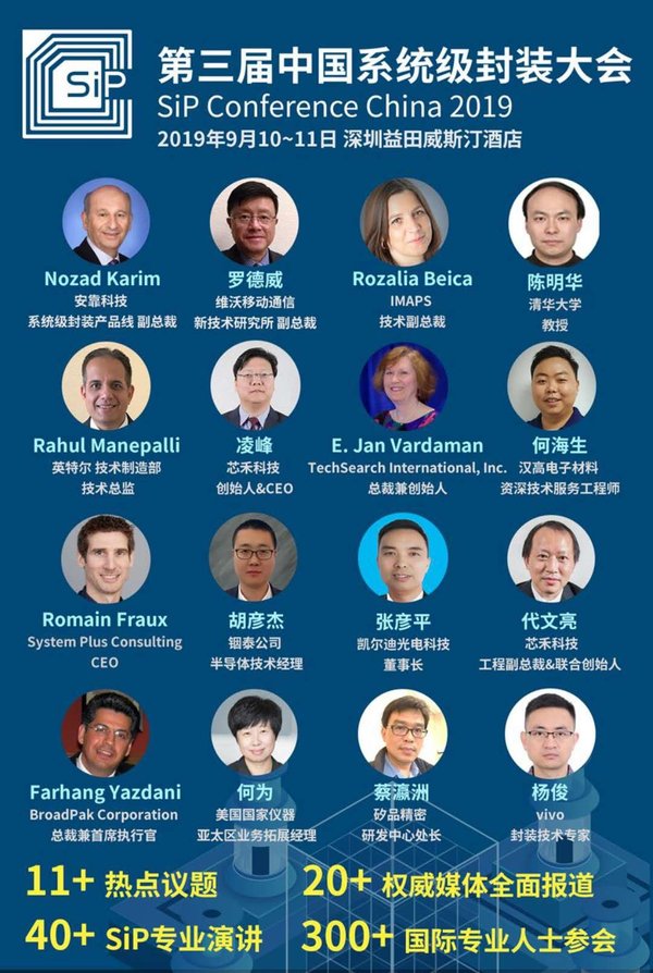 “第三届中国系统级封装大会”（SiP Conference China 2019）