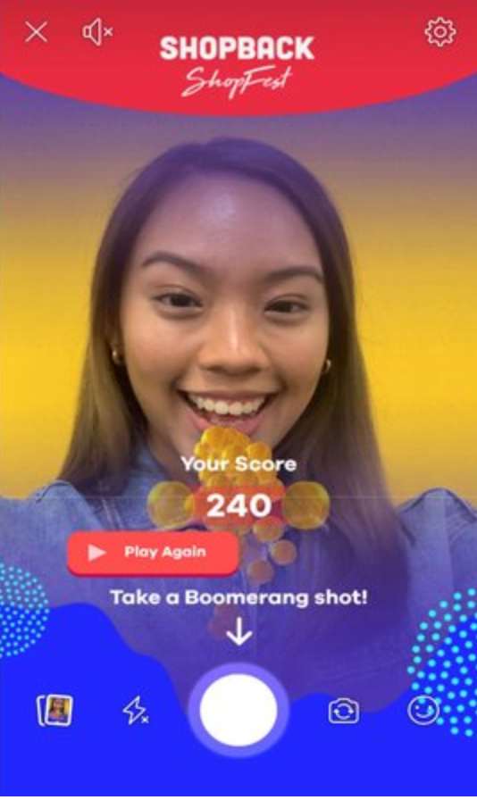 Players who share a Boomerang shot of their final score on Facebook News Feed stand a chance to win the $8,888 Prize Pot.
