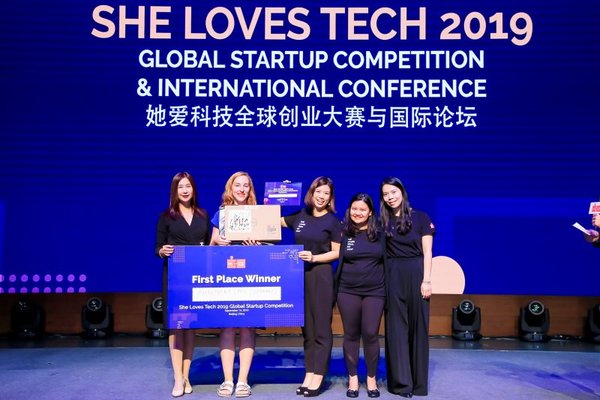Global Winner Phantasma Labs with She Loves Tech Co-Founders