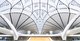 The well-lit atrium of the Beijing Daxing Internatinal Airport