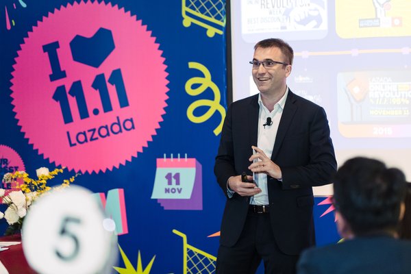 Pierre Poignant, Chief Executive Officer, Lazada Group during his presentation