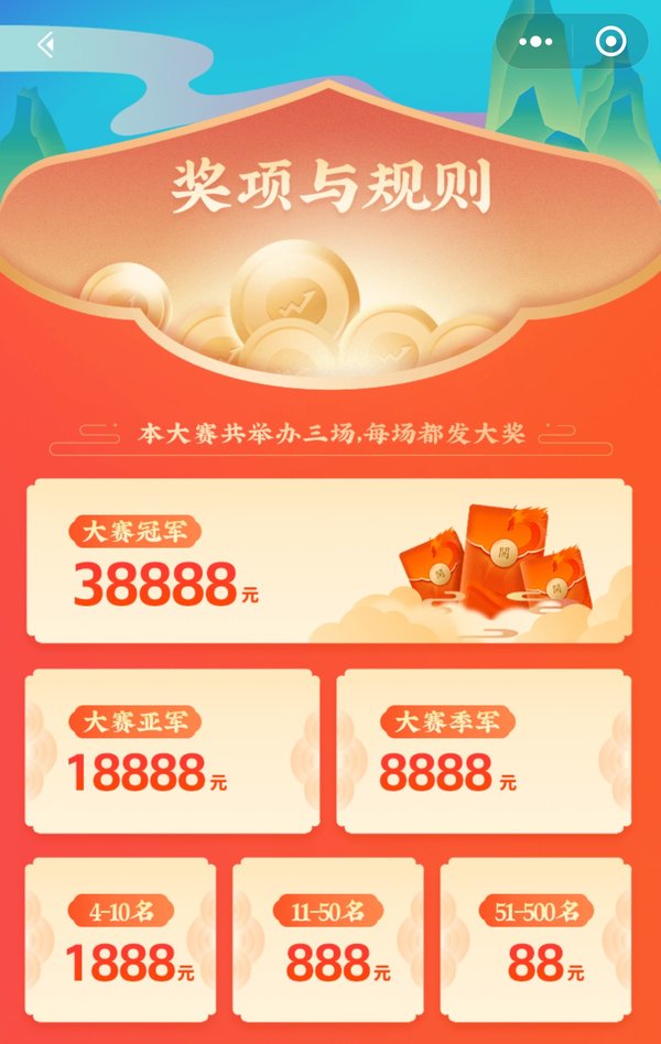 排名前500名都有奖金