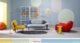 造作新家选品（从左至右）：软糖沙发单人座、冲浪板书架、软糖沙发双人座、星罗新西兰羊毛手织地毯、光笼吊灯、花间实木小桌、达达沙发