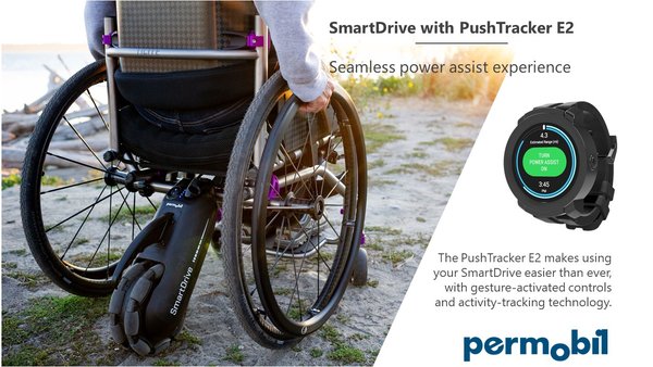 Permobil SmartDrive with PushTracker E2
