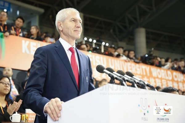 Oleg Matytsin, the president of the FISU, at the opening ceremony