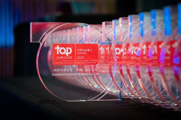 Covestro China is recognized as a Top Employer 2020 in China