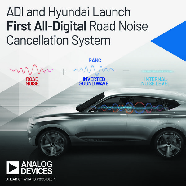 ADI與現代汽車合作推出業界首款全數位路面噪音消除系統