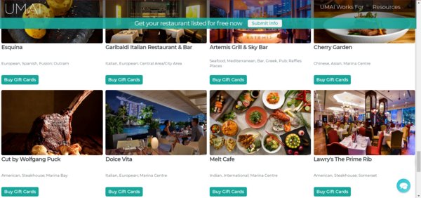 UMAI launches largest database of restaurants in Singapore and Malaysia that sell gift cards to help keep favorite restaurants afloat