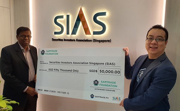 Samtrade Foundation to Donate SGD $50,000 to SIAS for its CSR Outreach