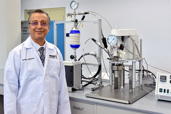 Professor Mohamed Kheireddine Aroua at the CO2 Capture and Utilisation Research Lab, Sunway University