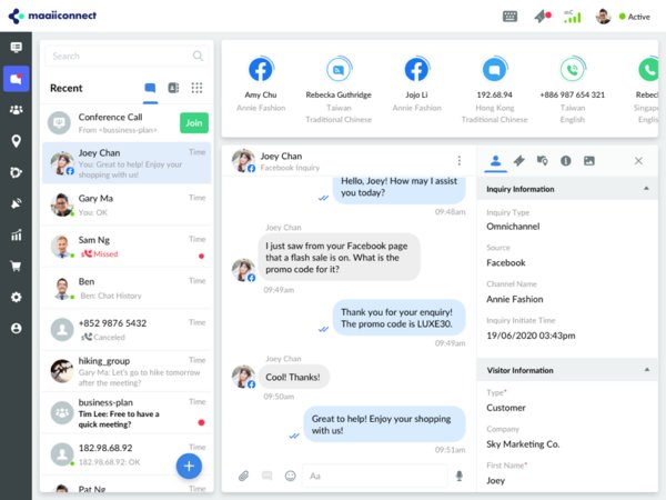 maaiiconnect supports Facebook Messenger, connecting businesses with over 1.6 billion active Facebook Messenger users worldwide.