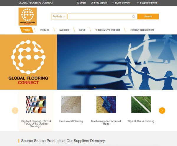 “Global Flooring Connect全球地材空间”网站界面
