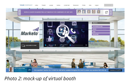 mock-up of virtual booth