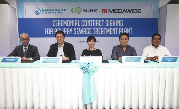 Manila Water and SUEZ attended the contract signing ceremony of the Aglipay Sewage Treatment Plant in Quezon City, the Philippines.