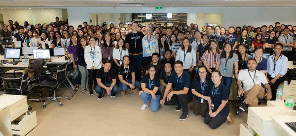 In this photo taken in February 2020, before quarantine restrictions began in Cebu City, Philippines, the Go Virtual Assistants (GO-VA) tribe gathers for the monthly lunch, CEO presentation, and announcement of Values Awardees.