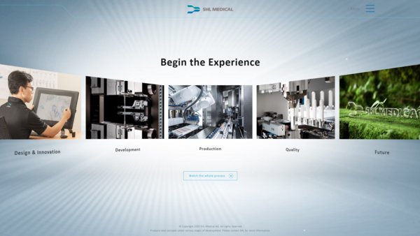The SHL Experience virtual webpage features an interactive interface that showcases the processes behind the making of our devices.