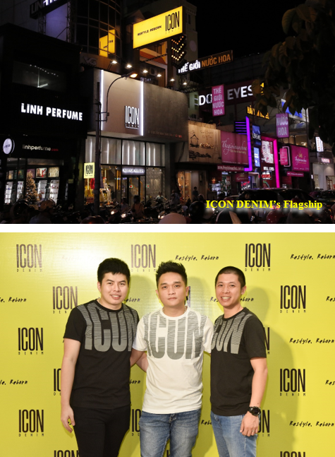 Founders of ICON DENIM Mr. Tran Dai Duong – CEO; Mr. Dang Vu Bao Vinh – CPO; Mr. Nguyen Tien Huy – CMO (from left to right)