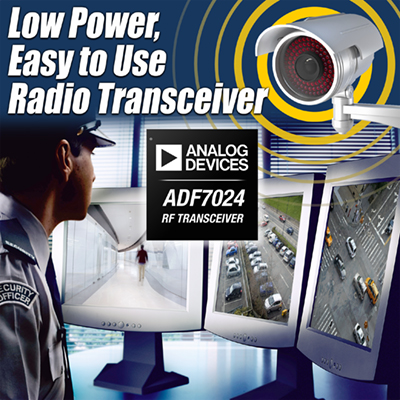 ADI发布低功耗无线电收发器ADF7024