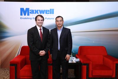 Maxwell首席技术官Michael A.Everett先生（左）与Maxwell中国区总经理陈宁先生（右）