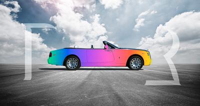 艺术家乌戈-罗迪纳（Ugo Rondinone）度身定制的劳斯莱斯彩虹幻影软顶敞篷车（Phantom Drophead Coupe）
