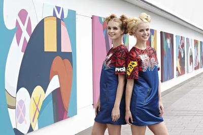 Models dress in KAWS style