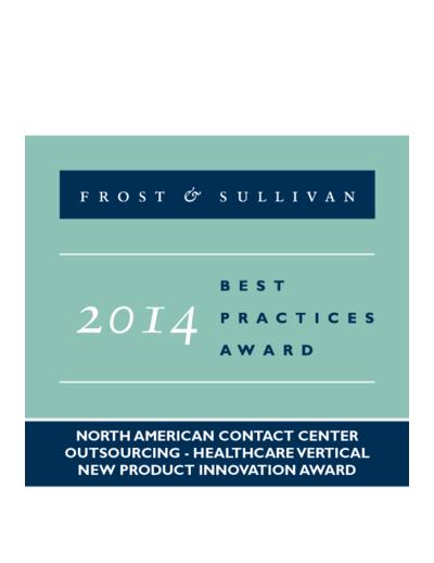 2014 North American Contact Center Outsourcing - Healthcare Vertical New Product Innovation Award