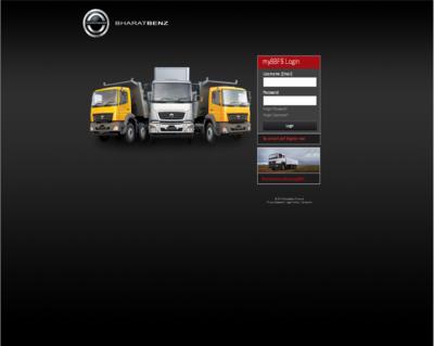 Log-in screen for the BharatBenz Financial Customer Online System