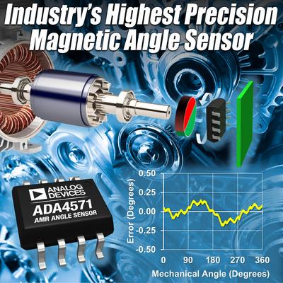 ADI业内精度较高、速率较快的磁性角度传感器ADA4571
