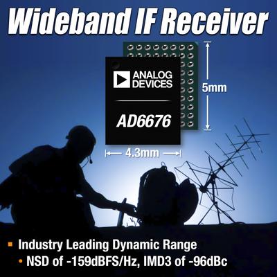 ADI推出单芯片宽带IF接收器子系统AD6676