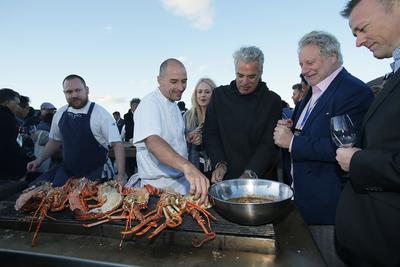 Celebrity chef Eric Ripert from the USA (3rd from right) exploring seafood at GASP!