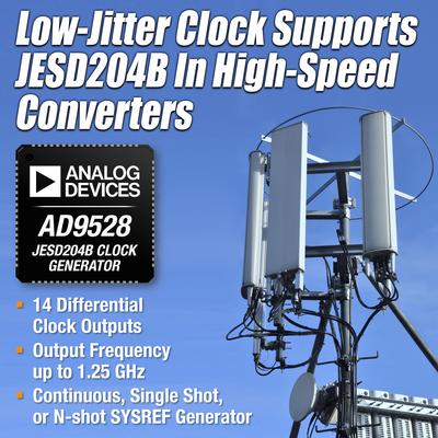 ADI推出AD9528 JESD204B时钟和SYSREF发生器