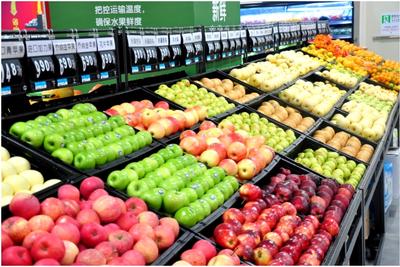 沃尔玛全国大卖场出售的水果全部统一经鲜食配送中心直送到店
