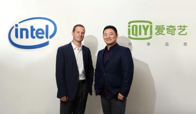 iQIYI's Chief Technology Officer Mr. Xing Tang and Intel's General Manager of Consumption Sales Mr. Douglas Cougle